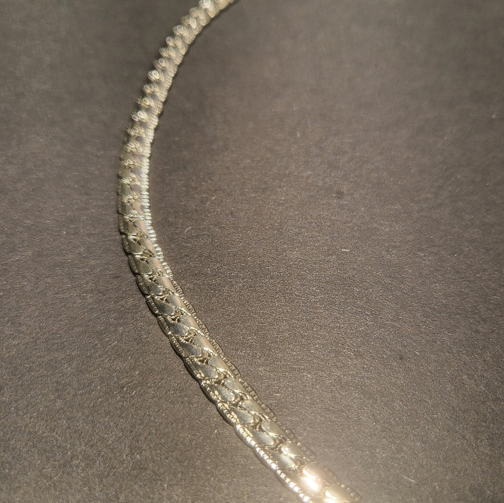 Silver Flat snake link necklace....24084 - Picture 2 of 5